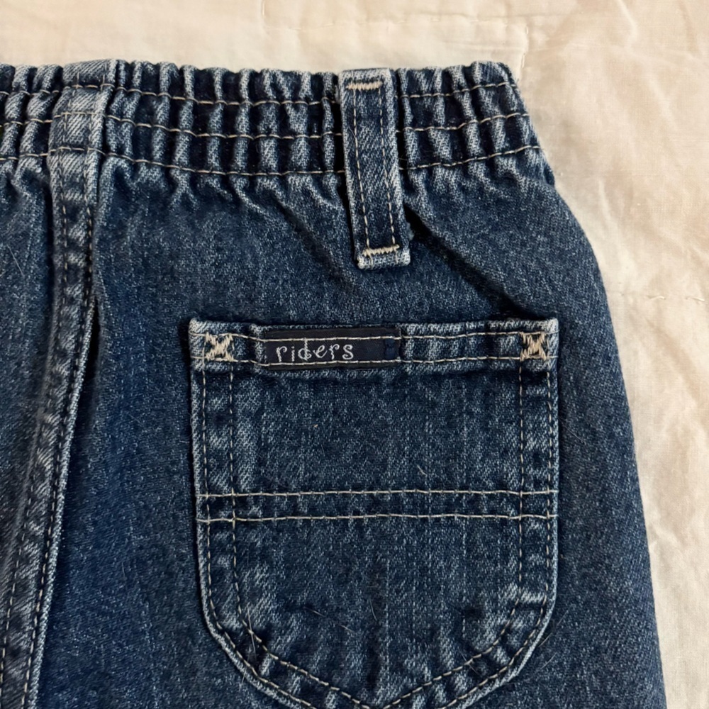 Vintage Kids Girls Y2K Lee Flare Dark Wash Butterfly Embroidered Jeans Size 3T - Picture 5 of 6